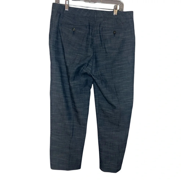 Van Heusen pants Capri ankle chambray look blue stretch size 10 - Picture 6 of 12